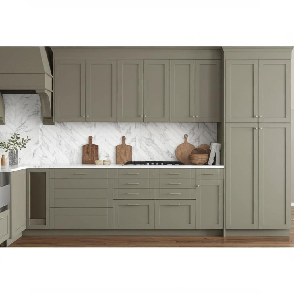 Hampton Bay Westfield Dusk Gray Shaker Wall Kitchen Bridge Cabinet