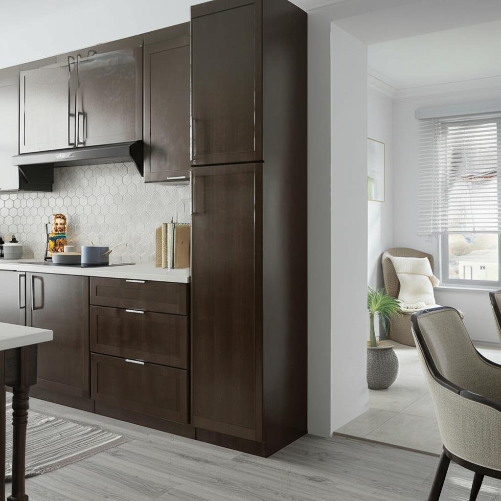 Hampton Bay Shaker Wall Kitchen Cabinet in Java - 18 in. W x 12 in. D x 42 in. H
