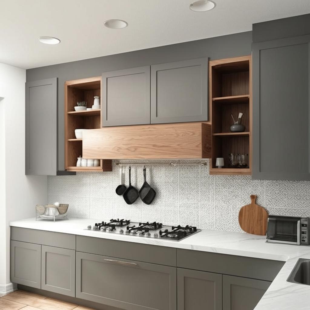 Hampton Bay Designer Series Melvern Storm Gray Shaker Wall Kitchen Cabinet