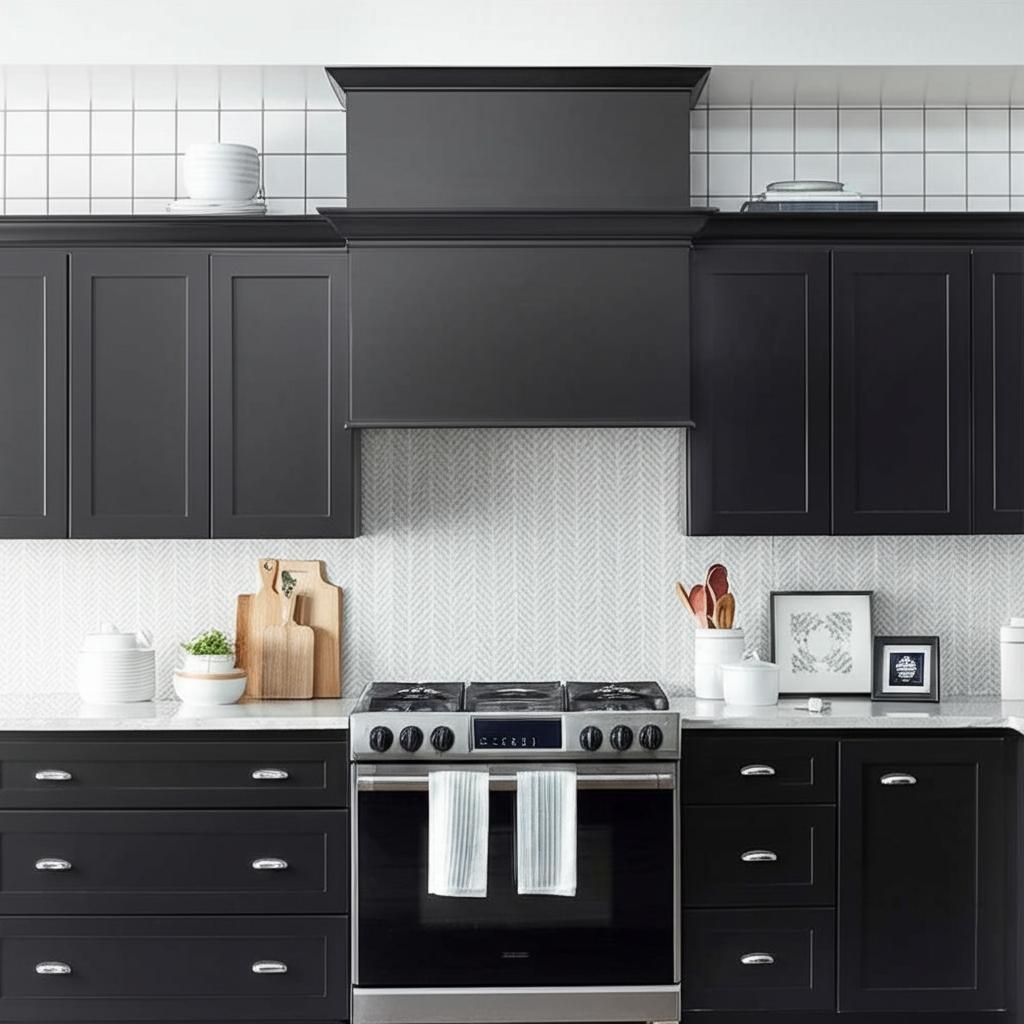 Hampton Bay Avondale 15 in. W x 12 in. D x 30 in. H Ready to Assemble Plywood Shaker Wall Kitchen Cabinet in Raven Black