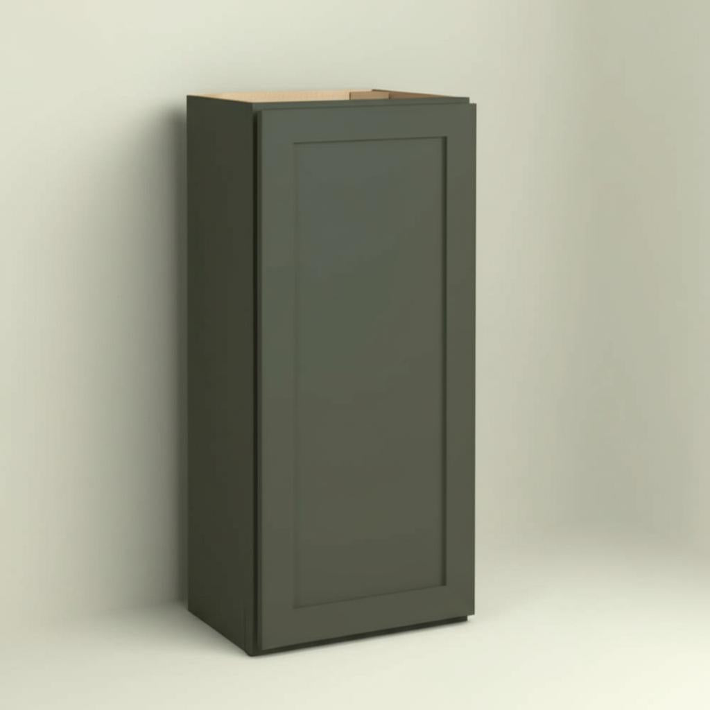 Hampton Bay Avondale 18 in. W x 12 in. D x 36 in. H Ready to Assemble Plywood Shaker Wall Kitchen Cabinet in Fern Green