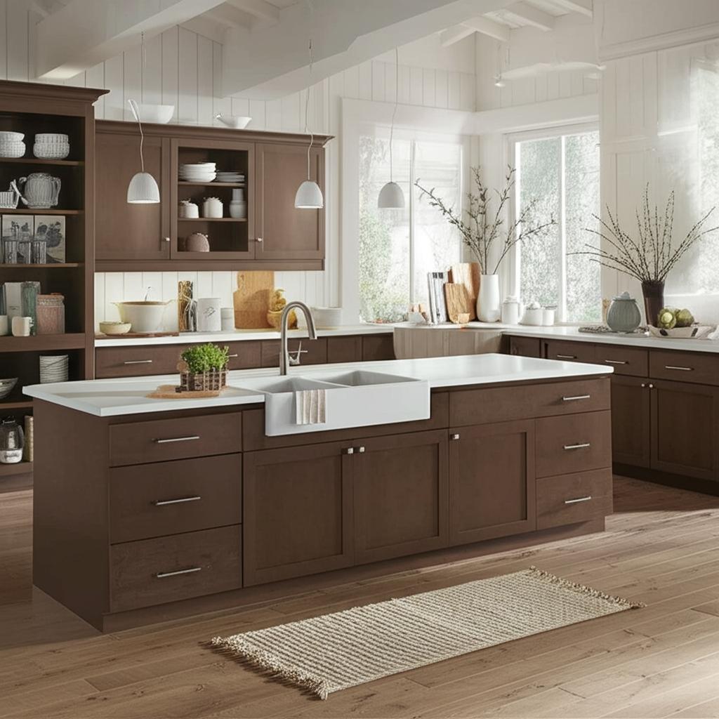 Hampton Bay Shaker 21 in. W x 12 in. D x 30 in. H Assembled Wall Kitchen Cabinet in Java