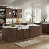 Hampton Bay Shaker 21 in. W x 12 in. D x 30 in. H Assembled Wall Kitchen Cabinet in Java