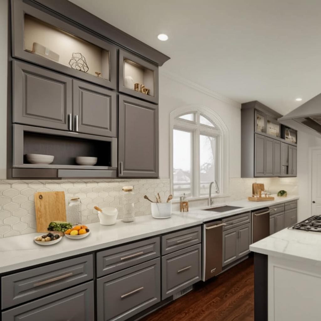 Hampton Bay Designer Series Elgin Wall Kitchen Cabinet in Heron Gray