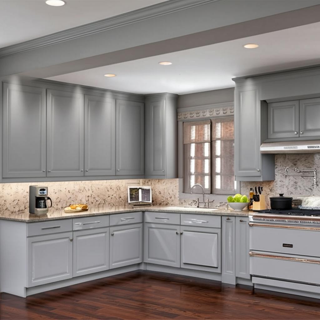 Hampton Bay Designer Series Elgin Wall Kitchen Cabinet in Heron Gray