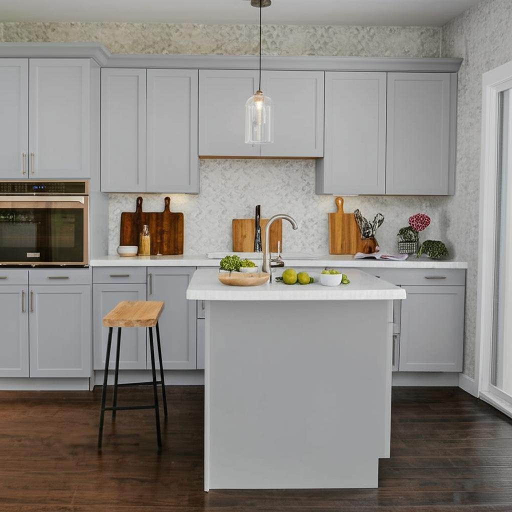 Hampton Bay Designer Series Melvern Wall Kitchen Cabinet in Heron Gray