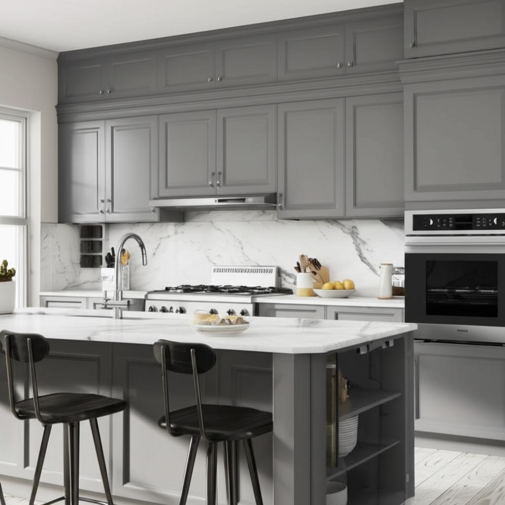 Hampton Bay Designer Series Elgin Wall Kitchen Cabinet in Heron Gray