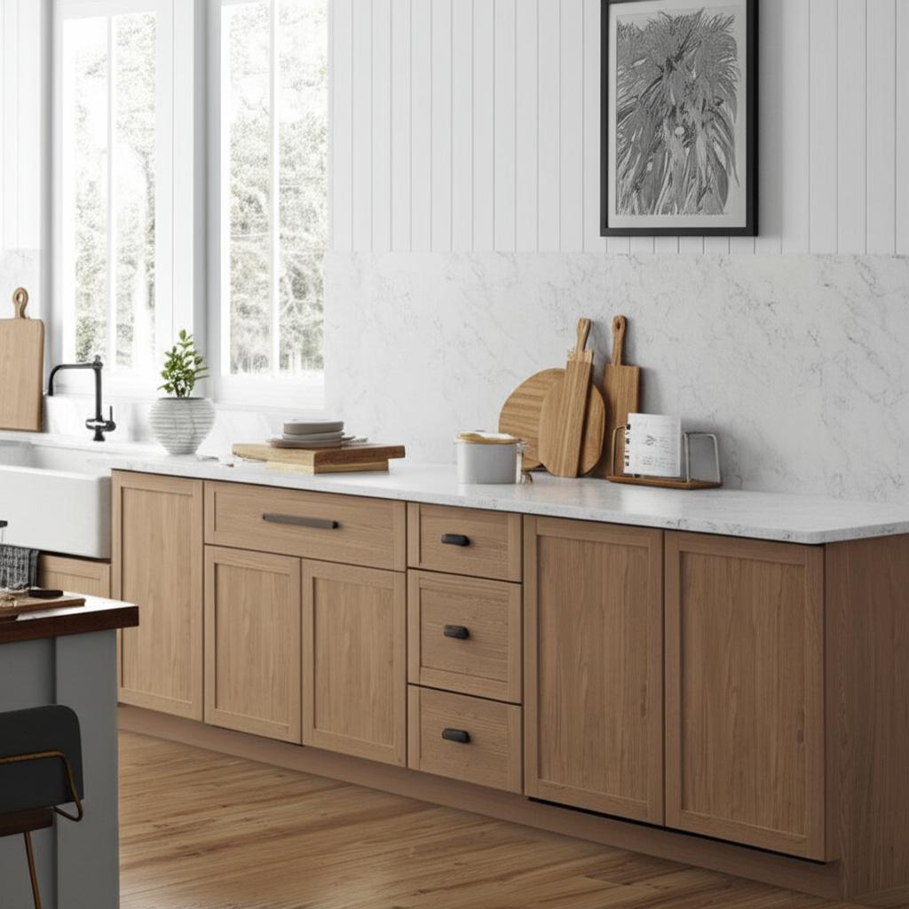 Hampton Bay Sinclair 21 in. W x 12 in. D x 30 in. H Assembled Kitchen Wall Cabinet in Shaker Light Oak