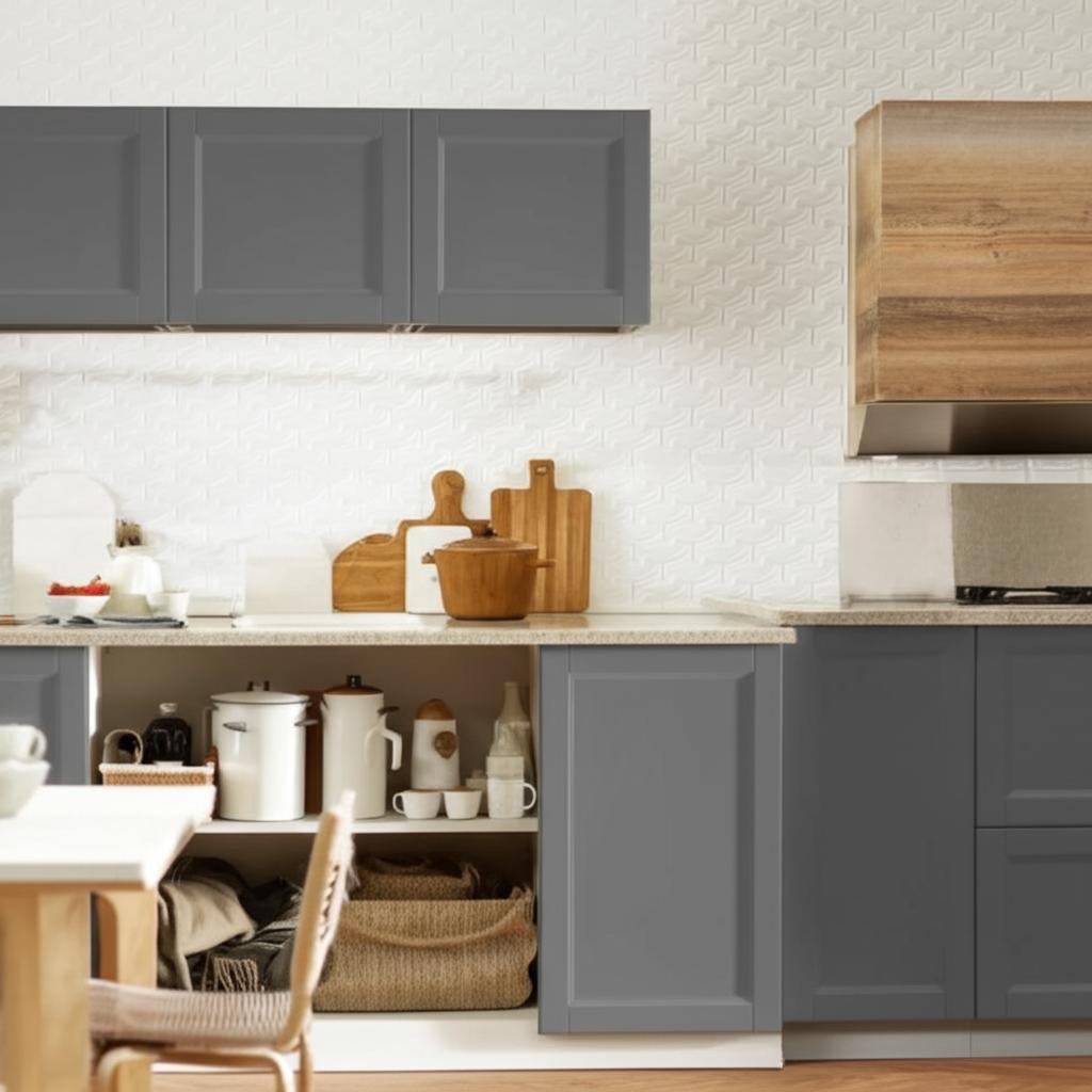 Hampton Bay Designer Series Melvern Storm Gray Shaker Assembled Wall Kitchen Cabinet
