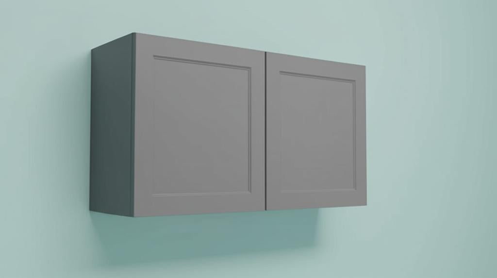 Hampton Bay Designer Series Melvern Storm Gray Shaker Assembled Wall Kitchen Cabinet