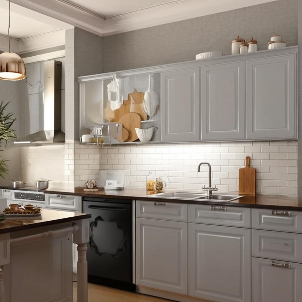 Hampton Bay Designer Series Elgin Wall Kitchen Cabinet in Heron Gray