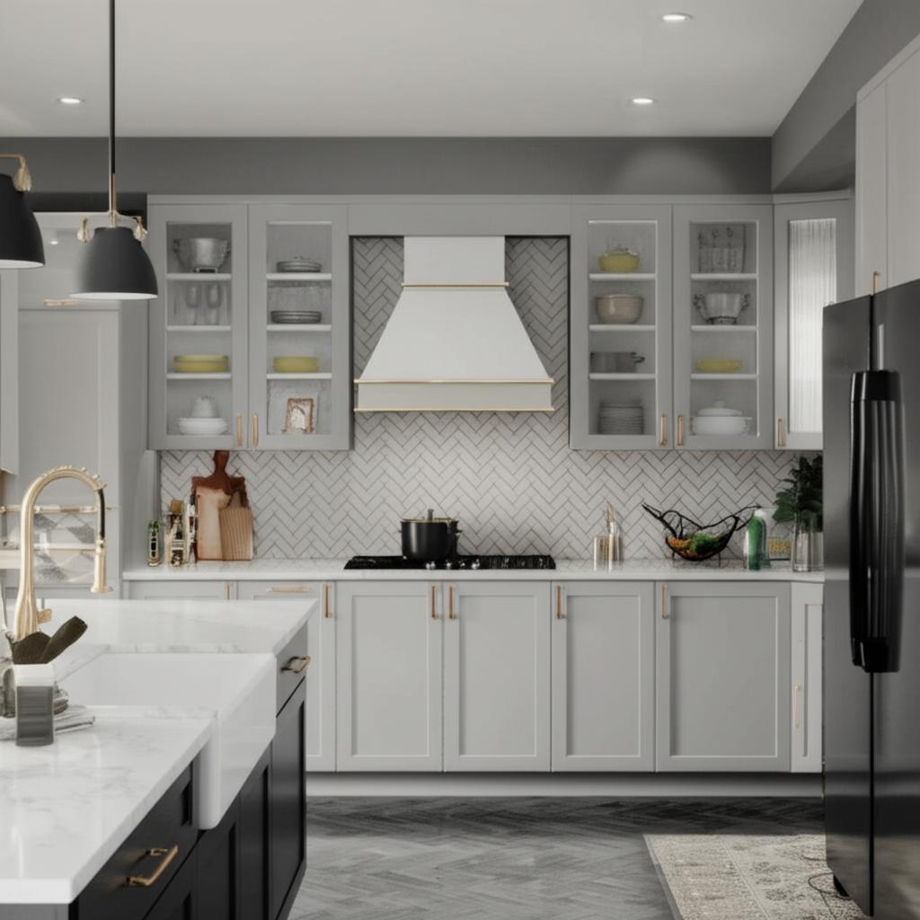 Hampton Bay Designer Series Melvern Wall Kitchen Cabinet in Heron Gray