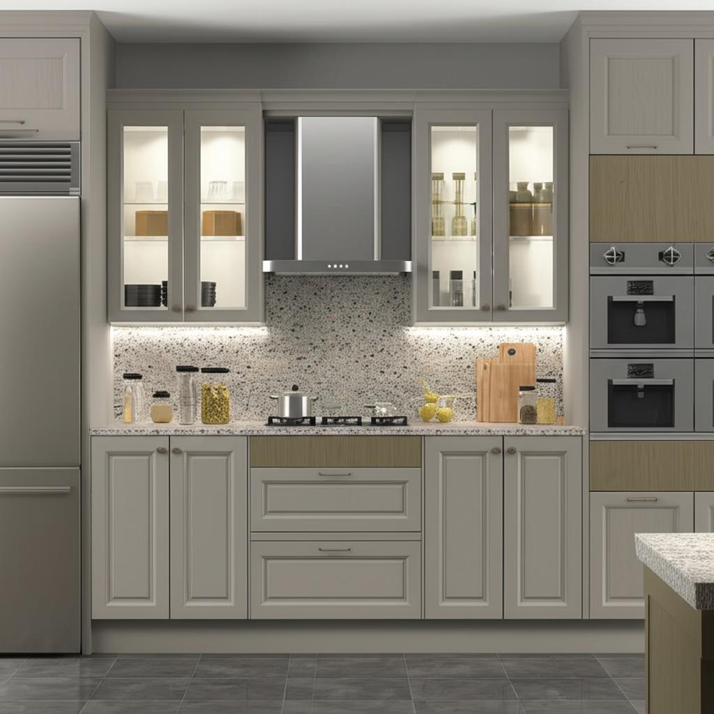 Hampton Bay Designer Series Elgin Wall Kitchen Cabinet in Heron Gray
