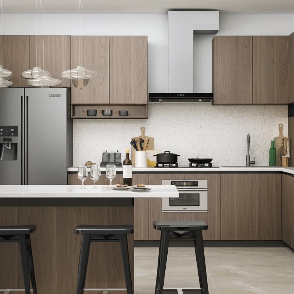 Hampton Bay Designer Series Edgeley Wall Kitchen Cabinet in Driftwood