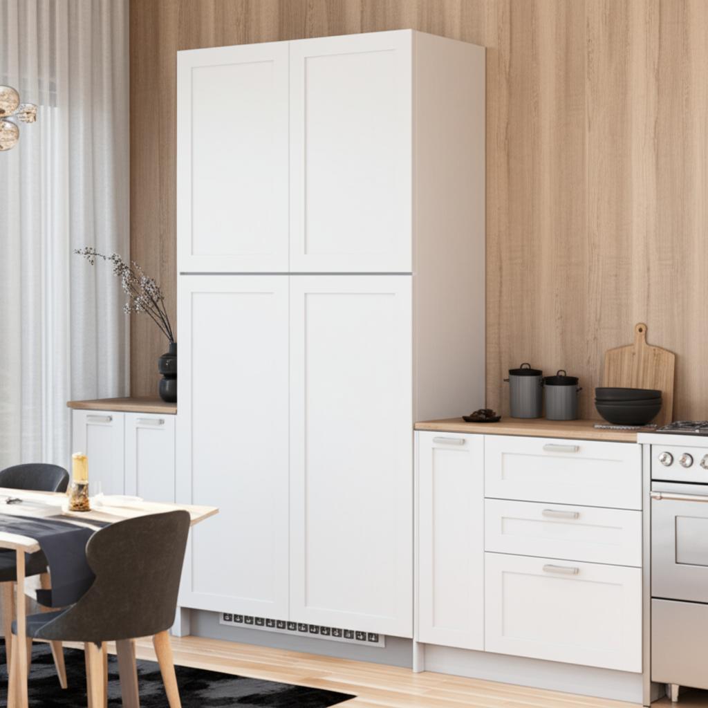 Hampton Bay Avondale 90-Inch Alpine White Shaker Pantry Cabinet