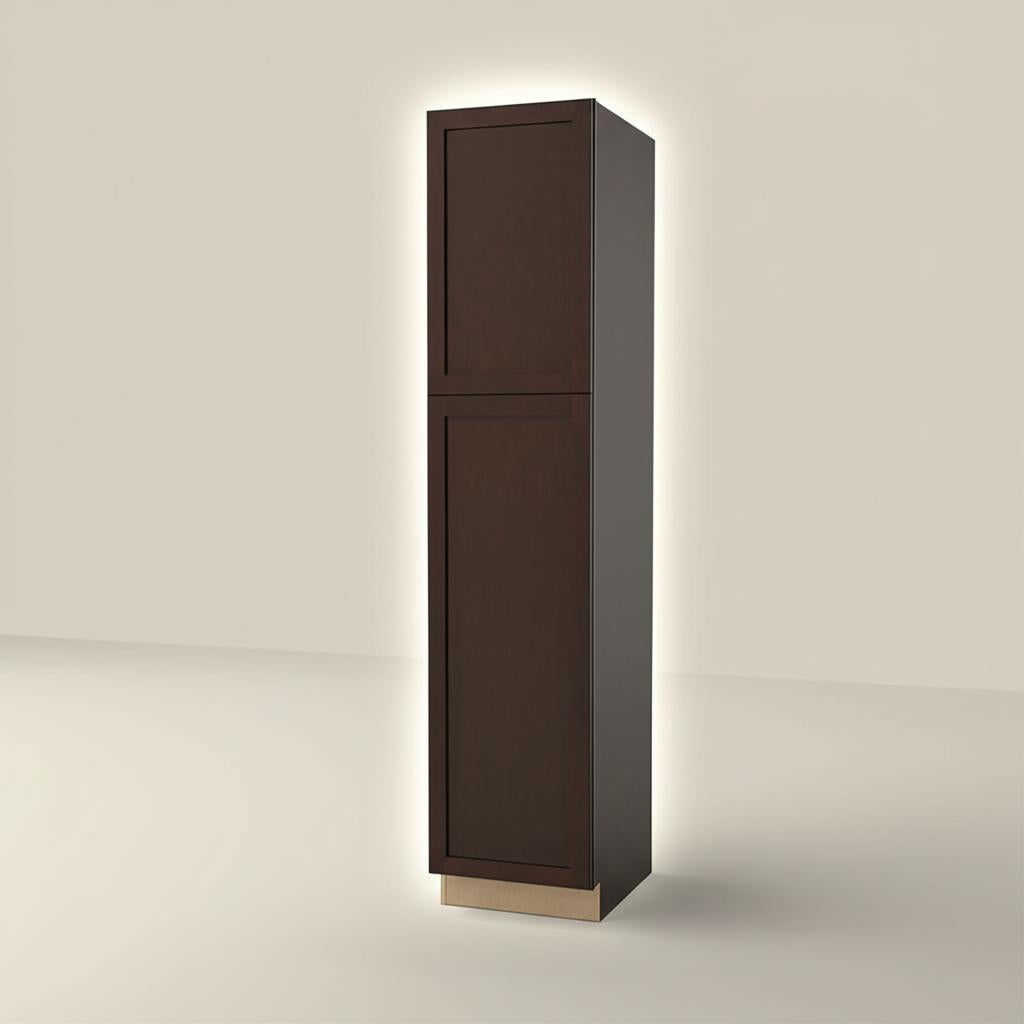 Hampton Bay Shaker Pantry Cabinet in Java - 18" W x 24" D x 84" H