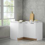 Hampton Bay Designer Series Edgeley EZ Reach Corner Base Kitchen Cabinet in White