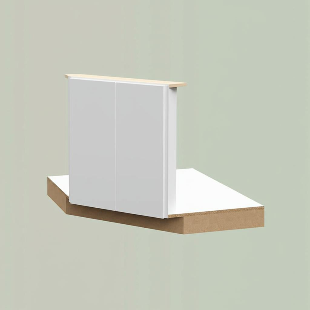 Hampton Bay Designer Series Edgeley Corner Sink Base Cabinet in White