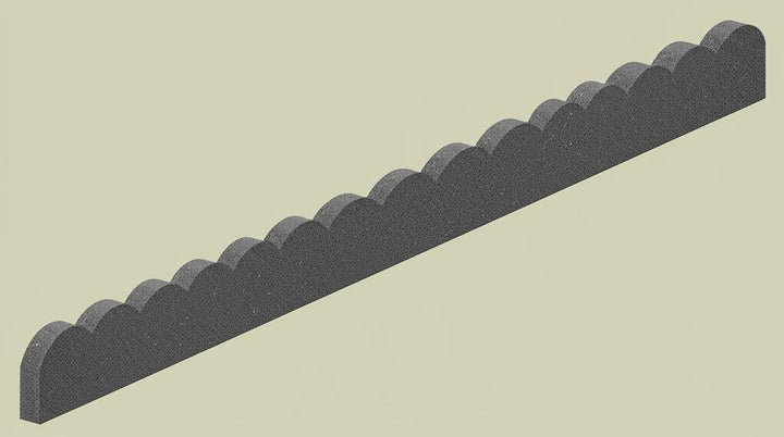 Vigoro 47 in. x 2 in. x 4 in. Earth Scalloped Recycled Rubber Garden Edging (30-Pieces/Pallet)