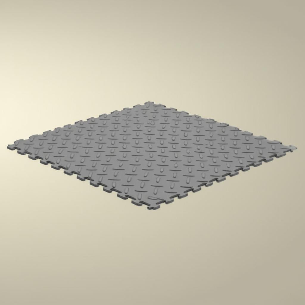 Husky Gray PVC Garage Flooring Tiles - 6-Pack