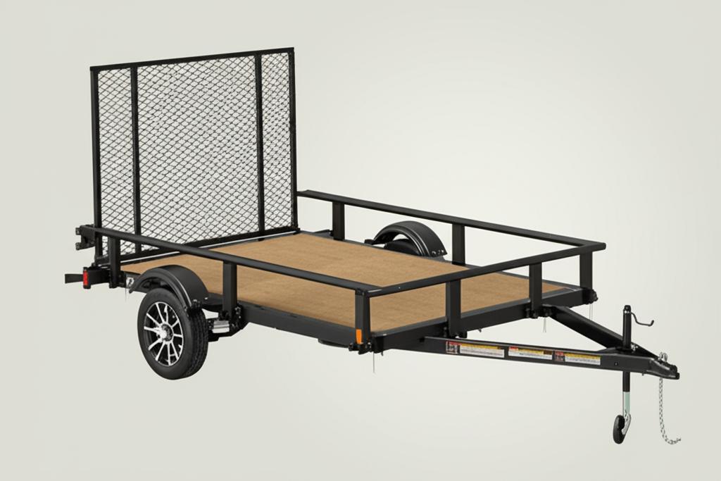 Husky 5 ft x 8 ft Utility Trailer with 1420 lb Payload Capacity
