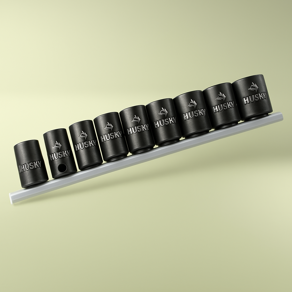 Husky 3/8 in. Drive Standard Metric Impact Socket Set (9-Piece)