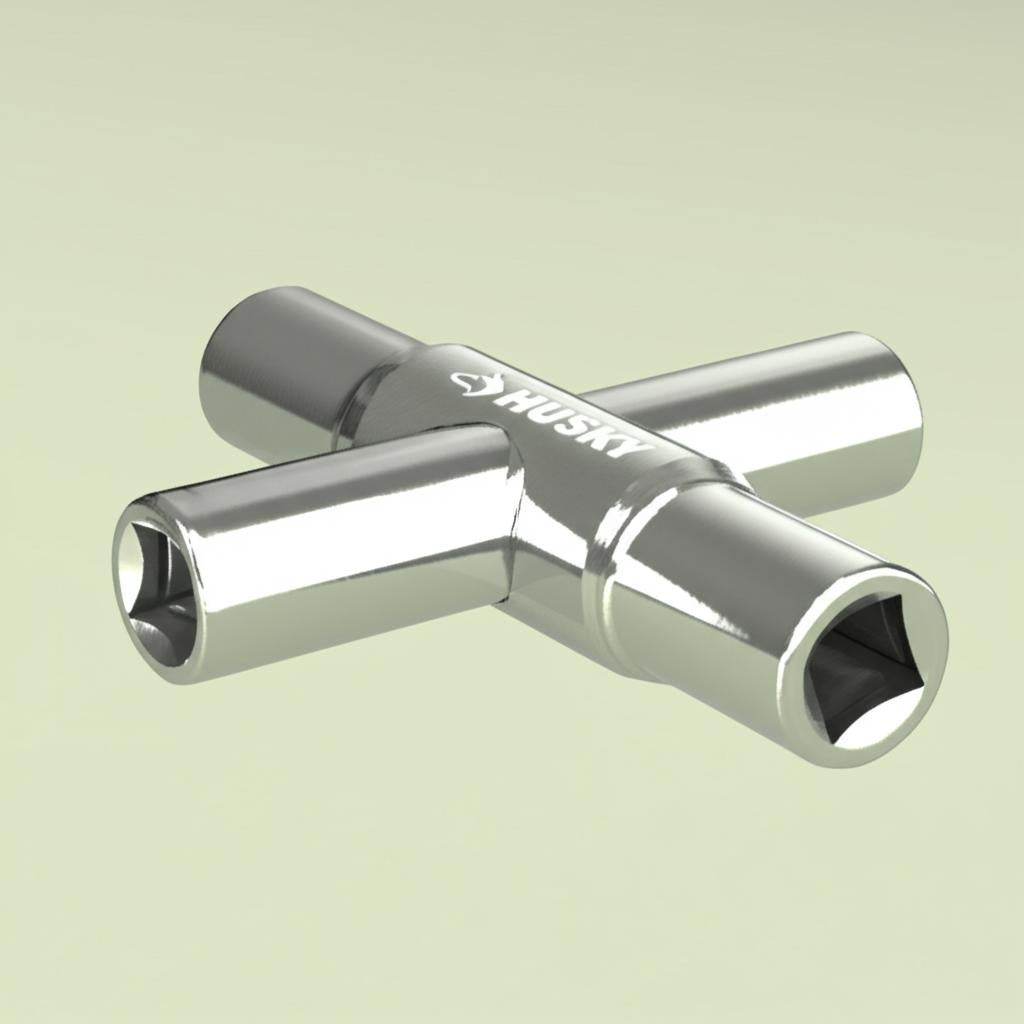 Husky 4-Way Sillcock Key - Durable Steel Valve Tool