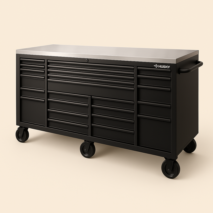 Husky Heavy-Duty 84" Mobile Workbench Tool Chest with Stainless Steel Top