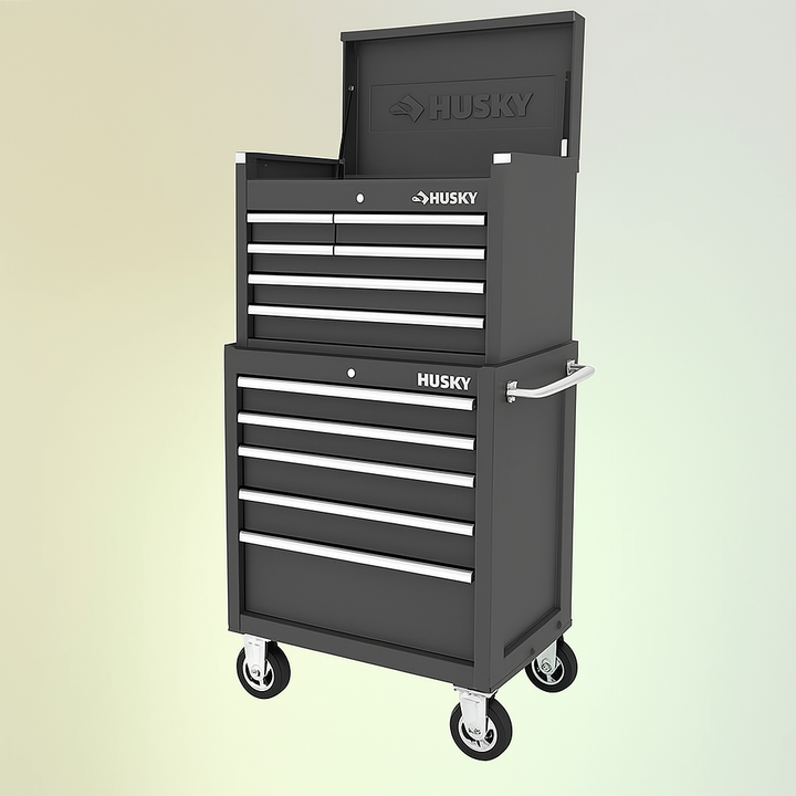 Husky 27-inch 11-Drawer Tool Chest and Cabinet Combo in Black
