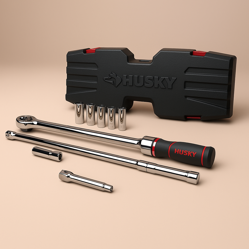 Husky 9-Piece Tire Change Kit with Torque Wrench and Sockets