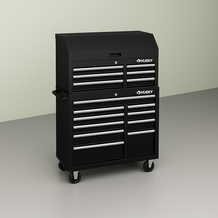Husky Professional Duty 41 in. W x 21.5 in. D 4-Drawer Top Tool Chest in Matte Black