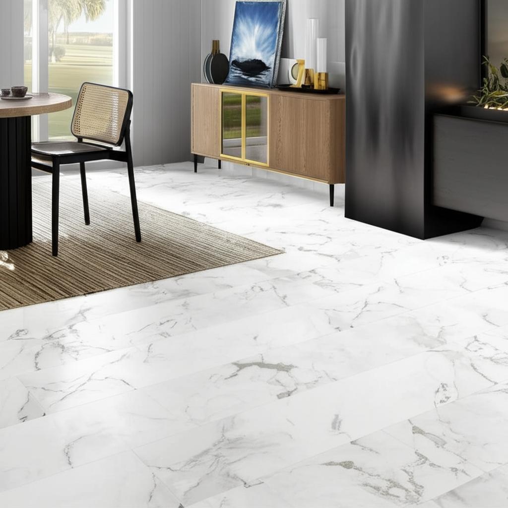 Home Decorators Collection Carrara Polished Porcelain Tile - 12x24