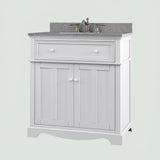 Home Decorators Collection Fremont 32" Freestanding White Bath Vanity with Grey Granite Top