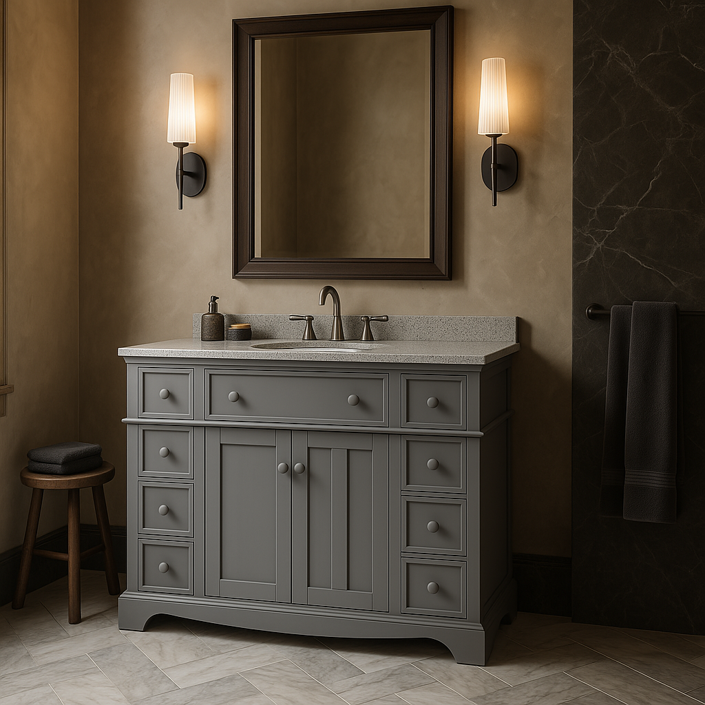 Home Decorators Collection Fremont 49" Single Sink Grey Bath Vanity with Granite Top