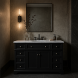 Home Decorators Collection Fremont 49" Single Sink Black Vanity with Engineered Marble Top