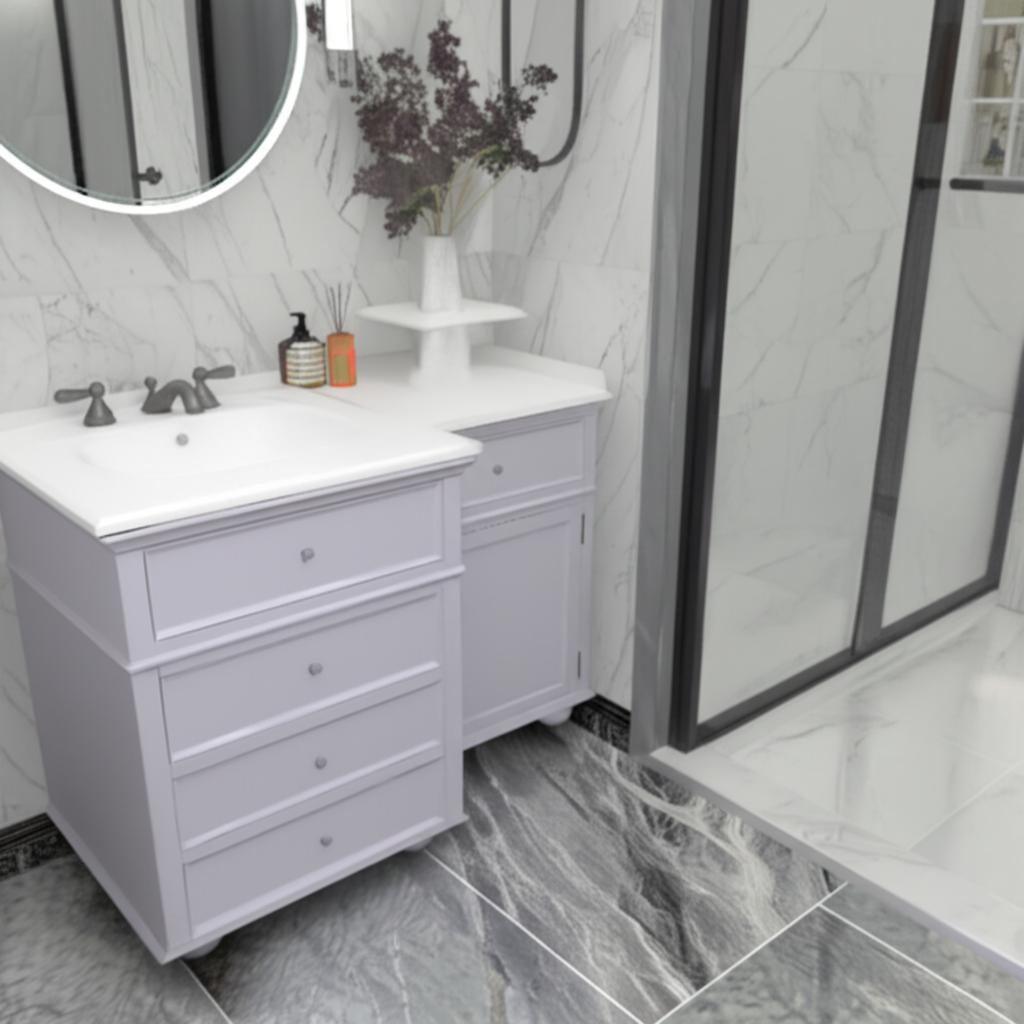Home Decorators Collection Hampton Harbor 48" Gray Marble Vanity