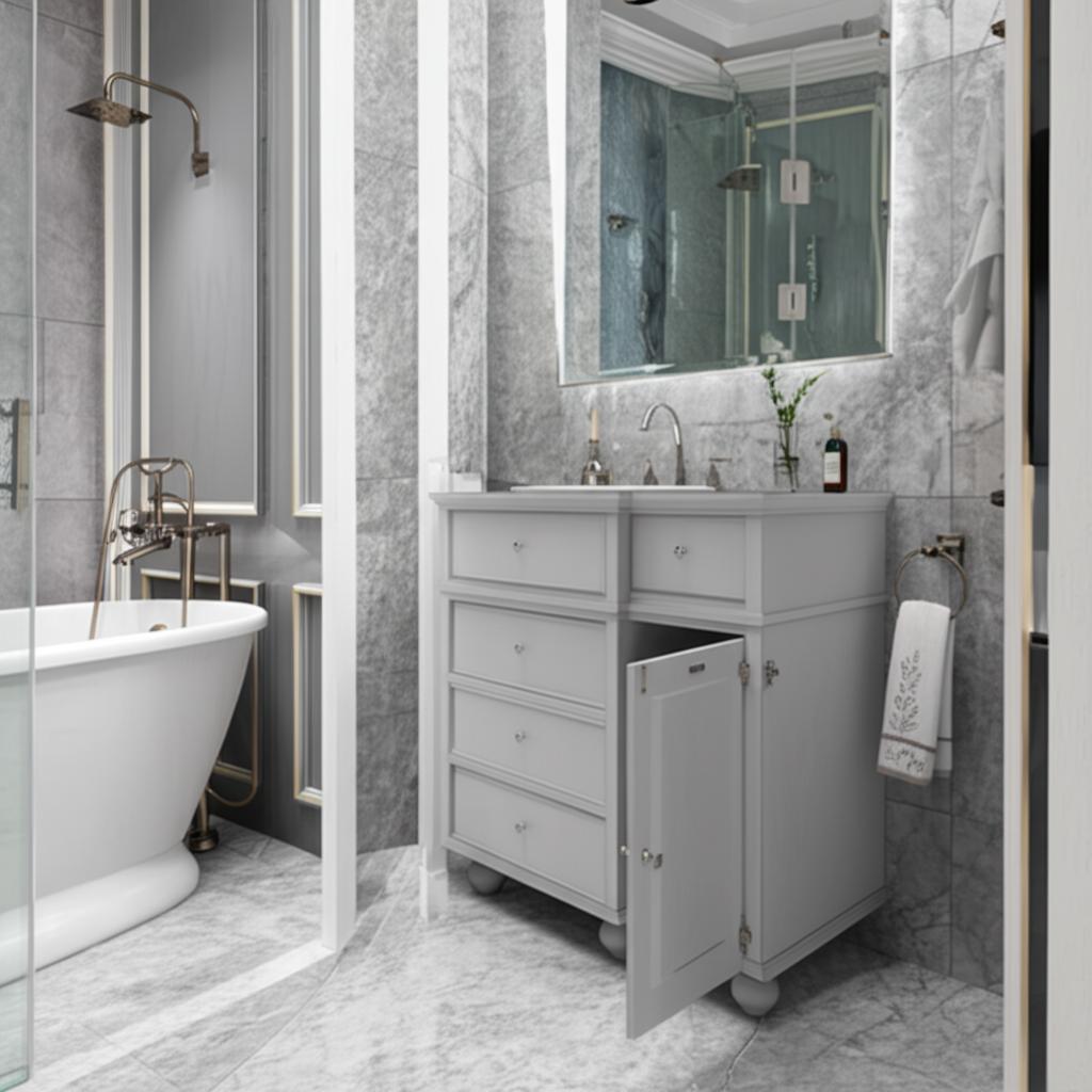 Home Decorators Collection Hampton Harbor 36" Gray Marble Top Vanity