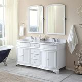 Home Decorators Collection Terryn 72-inch Double Sink Freestanding Bath Vanity in White with Engineered Stone Top