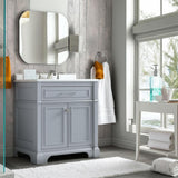 Home Decorators Collection Melpark 30" Dove Gray Vanity with Marble Top