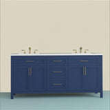 Home Decorators Collection Mayfield 72-inch Double Sink Vanity in Grayish Blue with Engineered Stone Top
