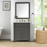 Home Decorators Collection Aberdeen 30-inch Black Bathroom Vanity with Carrara Marble Top