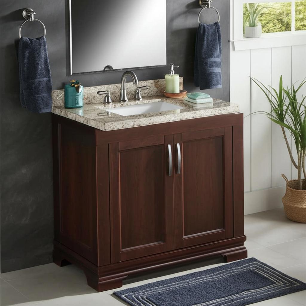 Home Decorators Collection Granite Vanity Top with White Sink - 25" x 19"