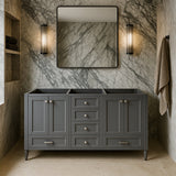 Home Decorators Collection Claxby 60-Inch Bathroom Vanity Cabinet in Sterling Gray