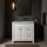 Home Decorators Collection Brinkhill 30-Inch White Bathroom Vanity Cabinet