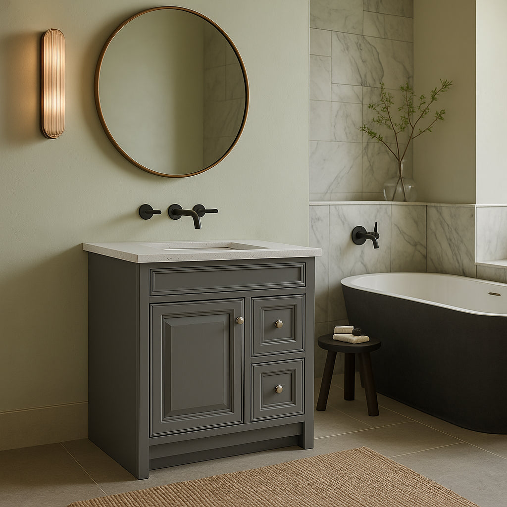Home Decorators Collection Brinkhill 30-Inch Bathroom Vanity Cabinet in Sterling Gray