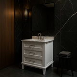 Home Decorators Collection Pinestream 36-Inch White Bathroom Vanity with Engineered Stone Top