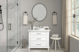 Home Decorators Collection Pinestream 36-Inch White Bathroom Vanity with Engineered Stone Top