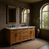 Home Decorators Collection Sonoma 72-Inch Double Sink Bathroom Vanity with Carrara Marble Top