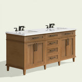 Home Decorators Collection Sonoma 72-Inch Double Sink Bathroom Vanity with Carrara Marble Top