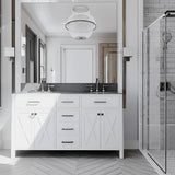 Home Decorators Collection Ainsley 60-Inch Double Sink Bathroom Vanity in White with Gray Cultured Stone Top